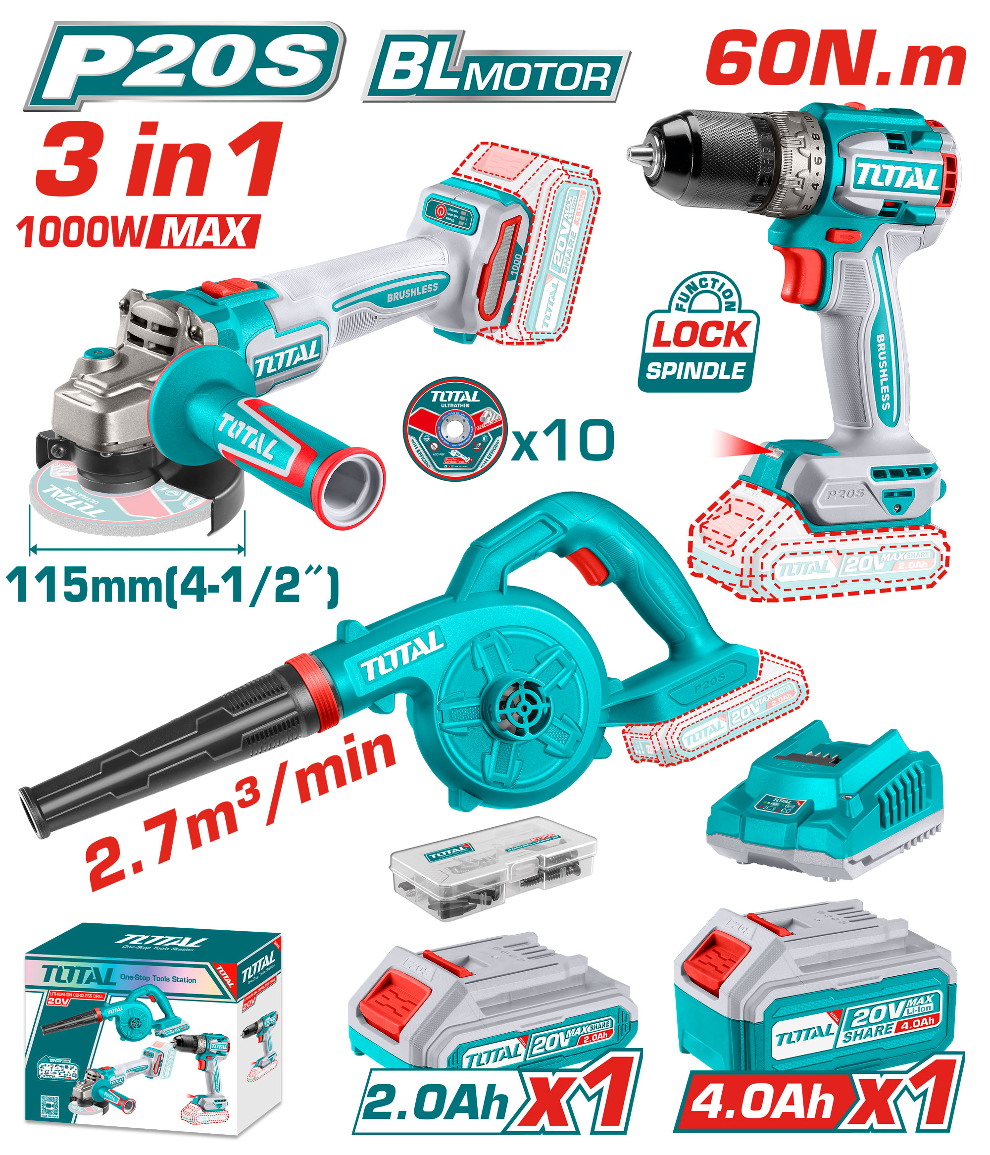 CORDLESS COMBO KIT 3 PCS