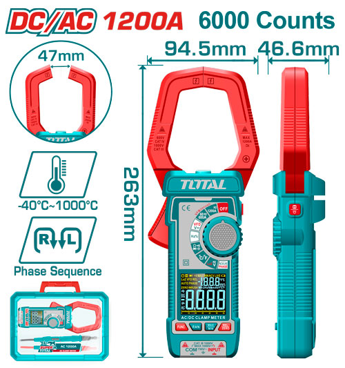 DIGITAL AC/ DC CLAMP METER 1200 AMP
